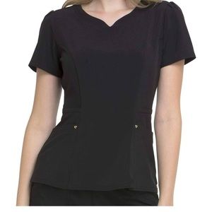 HeartSoul Black Scrub Top With Gold Embellishments
